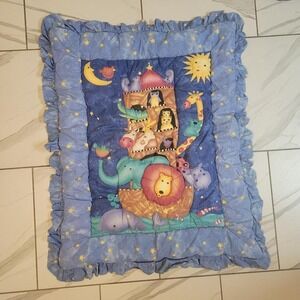 Vintage Noah's Ark baby quilt nursery